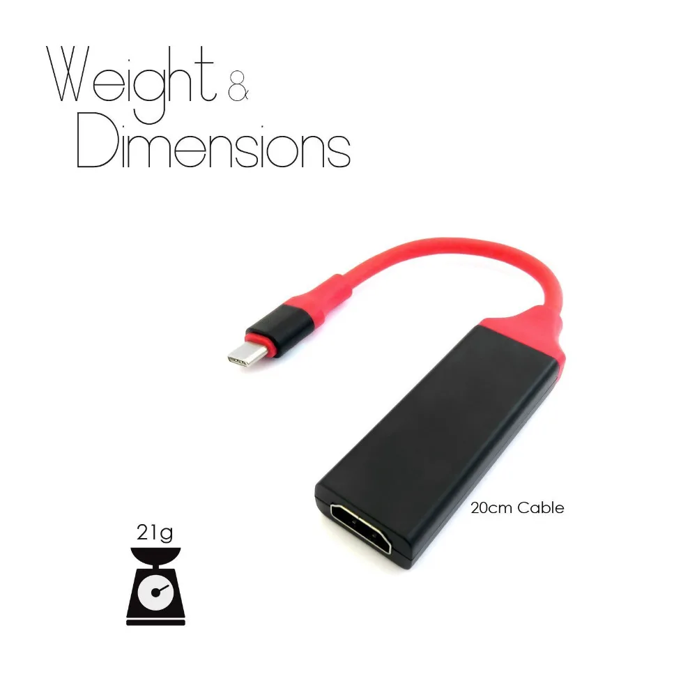 USB 3 1 в HDMI кабель адаптер типа C папа Женский конвертер для Macbook Samsung S8/S8 Plus