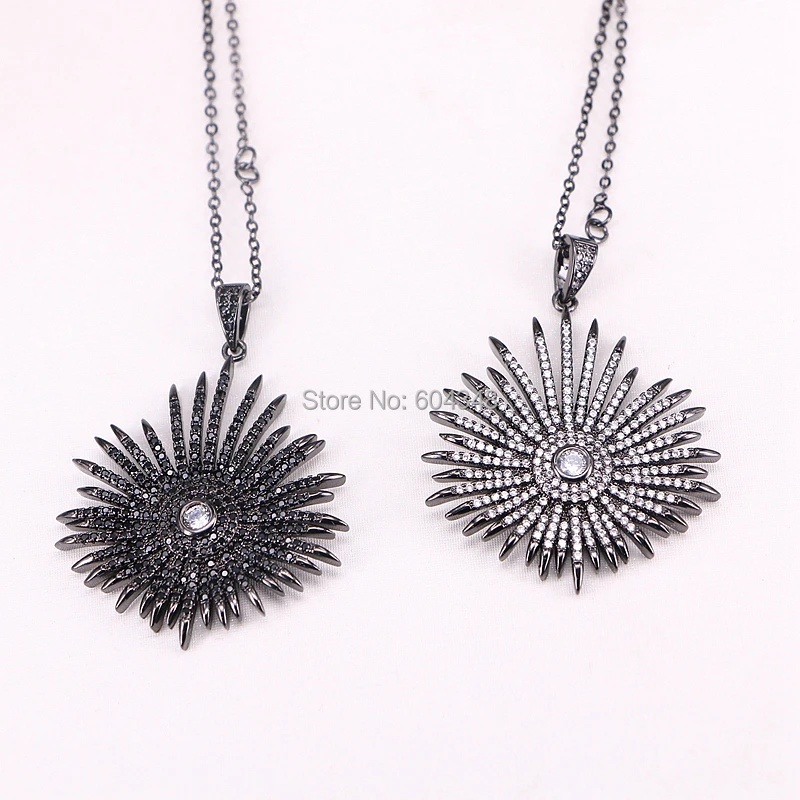 5 нитей Zyunz Micro Pave CZ Подвески с солнечным цветком золотые серебряные розовые
