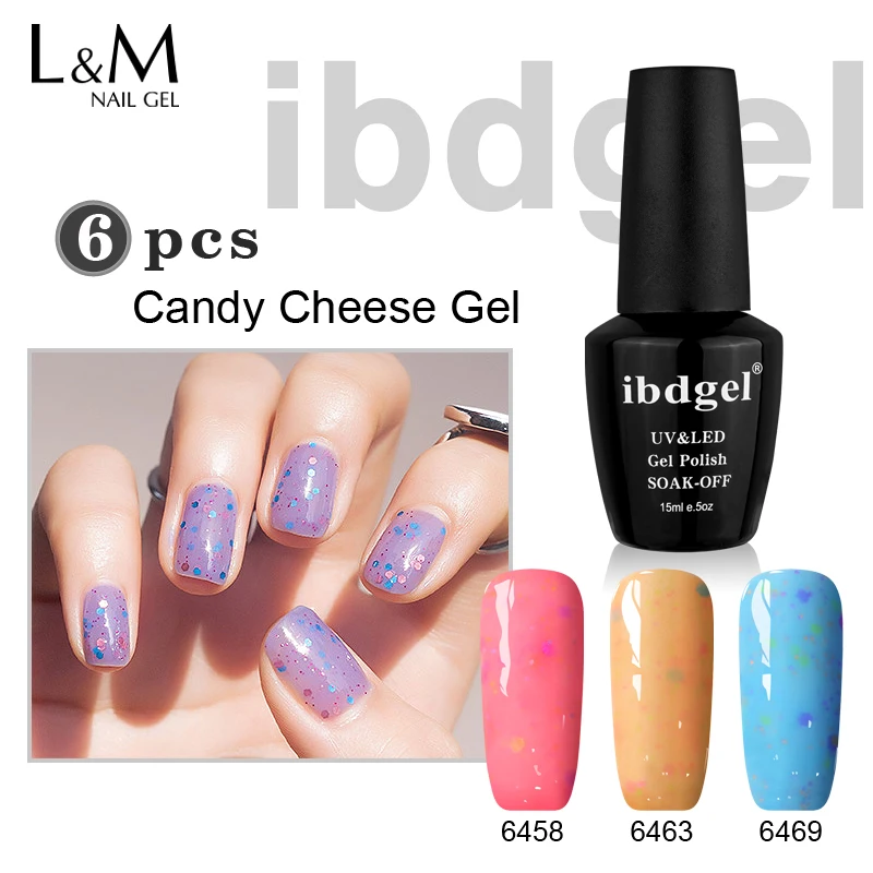 Любой 6 шт лот Бренд ibdgel для конфет сыра Гель лак УФ лампы Набор ногтей гель