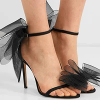 summer women sandals pu buckle strap thin heels butterfly knot 11cm high heels pumps lady sandal woman shoes