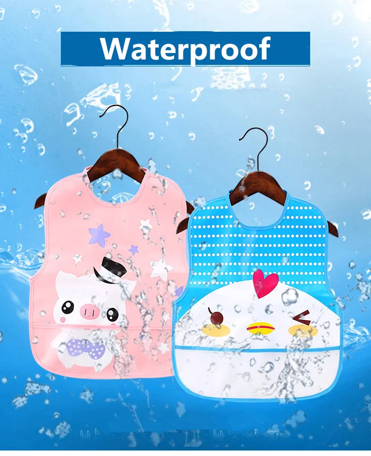 Cute Cartoon Soft Baby Bibs Feeding Apron Smock Waterproof Children Bib Burp Clothes Eat Toddler Baberos Bavoir Clothing