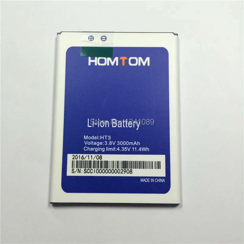 100% Оригинальный аккумулятор HOMTOM HT3/HT3 pro Аккумулятор 3000 мАч оригинальное качество