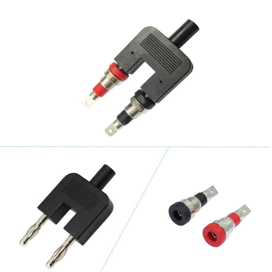 100 наборов безопасных 4 мм медных панельных разъемов типа банан + 19 Шаг 2*4 короткое