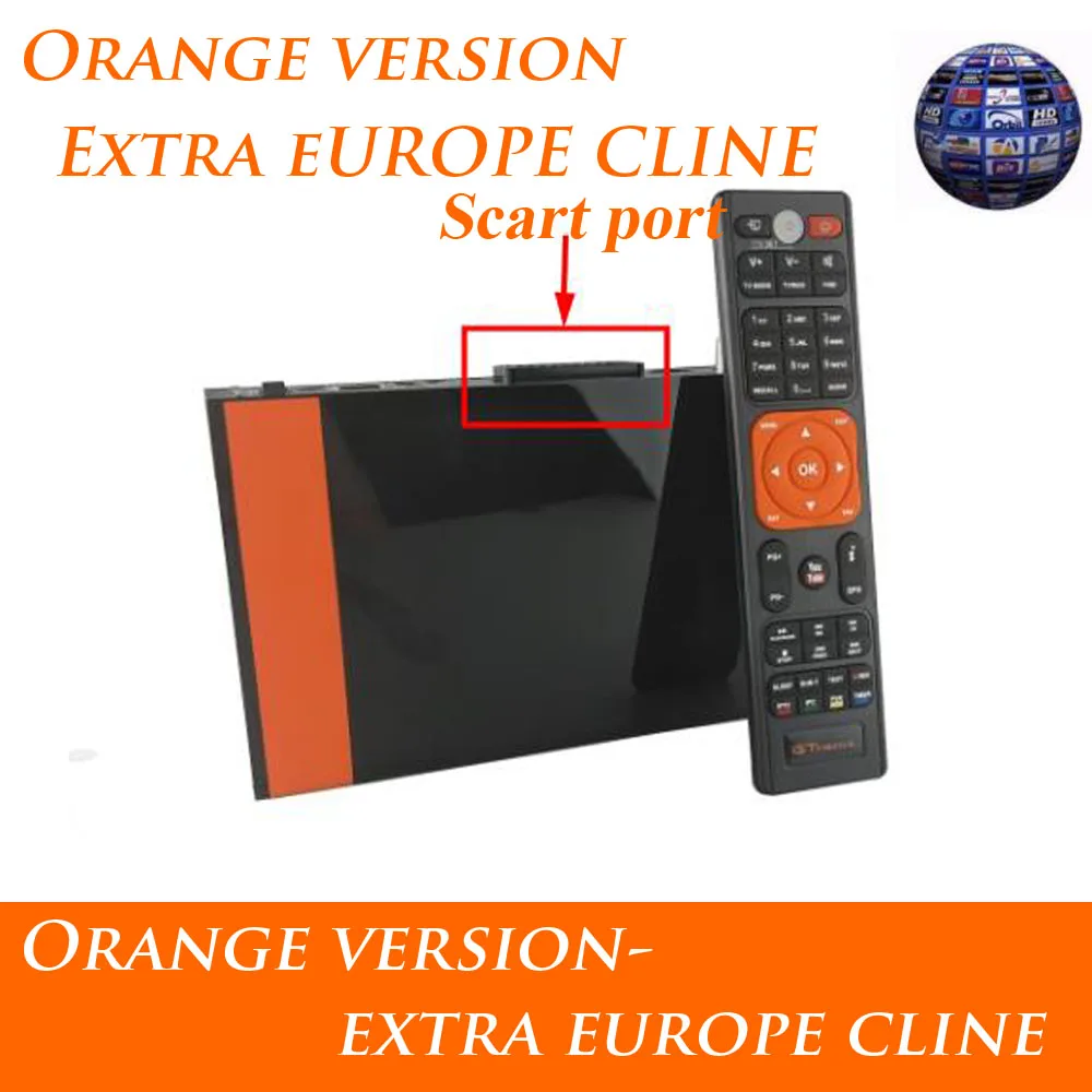 DVB-S2 Freesat V8 супер рецептор gtmedia V8 nova декодер DVB-S2 freesat Европа Cline на 1 год Испания H.265 V8 Honor приемник - Цвет: orange cccam cline