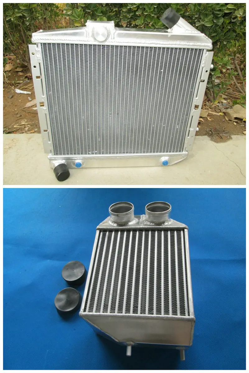Aluminum Radiator&Intercooler&Cooling Fans FOR RENAULT SUPER 5/R5 9/11 1.4L GT TURBO MT 85-91 86 87 88 89 90 91