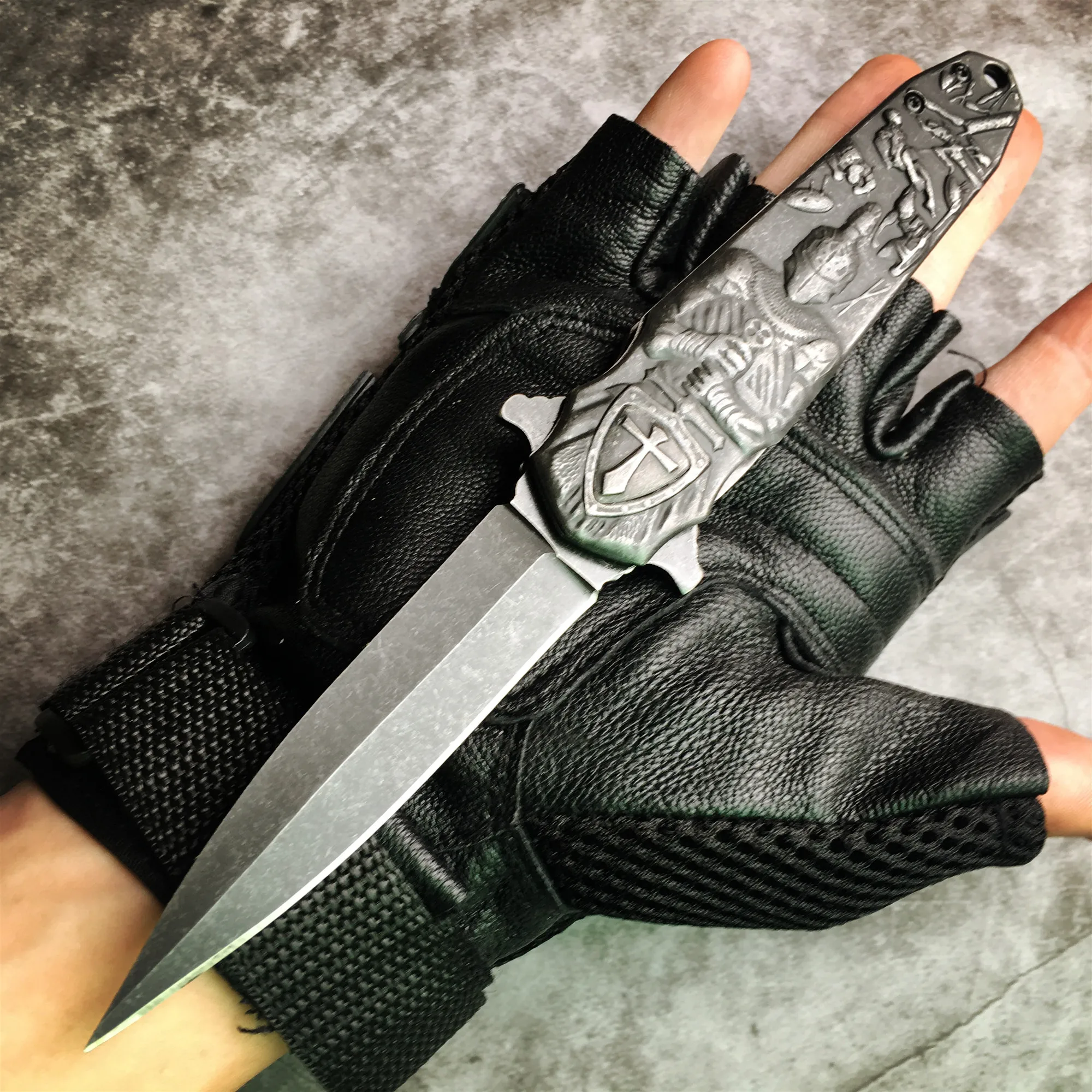 Очень прочный тактический нож Stonewash, складное лезвие, охотничий нож, инструменты для выживания, 3D ножи для резьбы, кемпинга, коллекция EDC