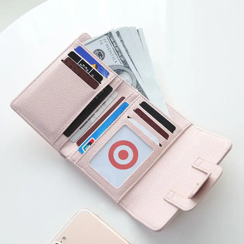 Женские винтажные кошельки с застежкой модный кожаный кошелек женская сумочка