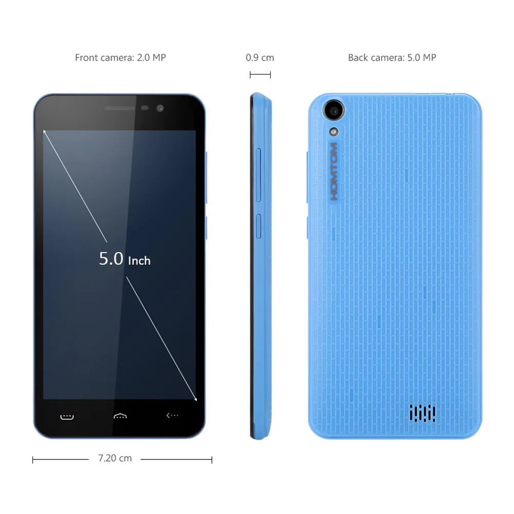 HOMTOM HT16 смартфон 5 0 &quotHD экран MT6580 4 ядра Android 6 1 GB + 8 3000 mAh двойной камеры