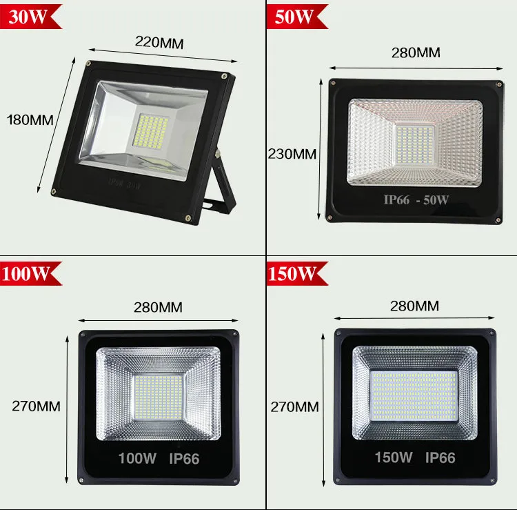 Led Floodlight 30W 50W Reflector 100W IP66 Waterproof Flood Light 200W 300W LED Spotlight Street Lamp 220V | Лампы и освещение