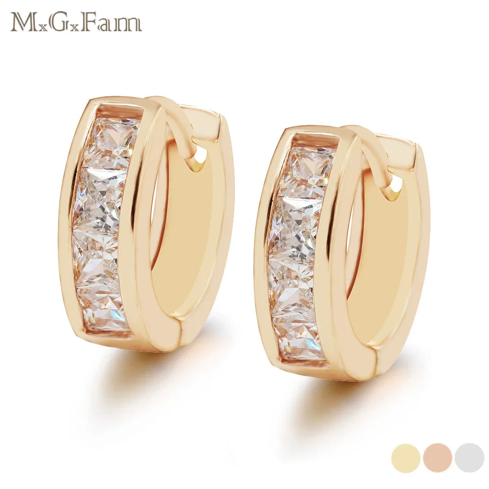 MGFam костюм 18 золотистые серьги Ги кольца ювелирные изделия для женщин квадратный