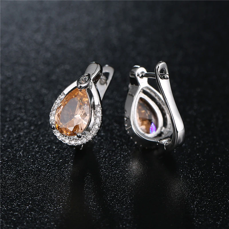 Брендовые Роскошные серьги-кольца FYM с большим зеленым кристаллом модные серьги