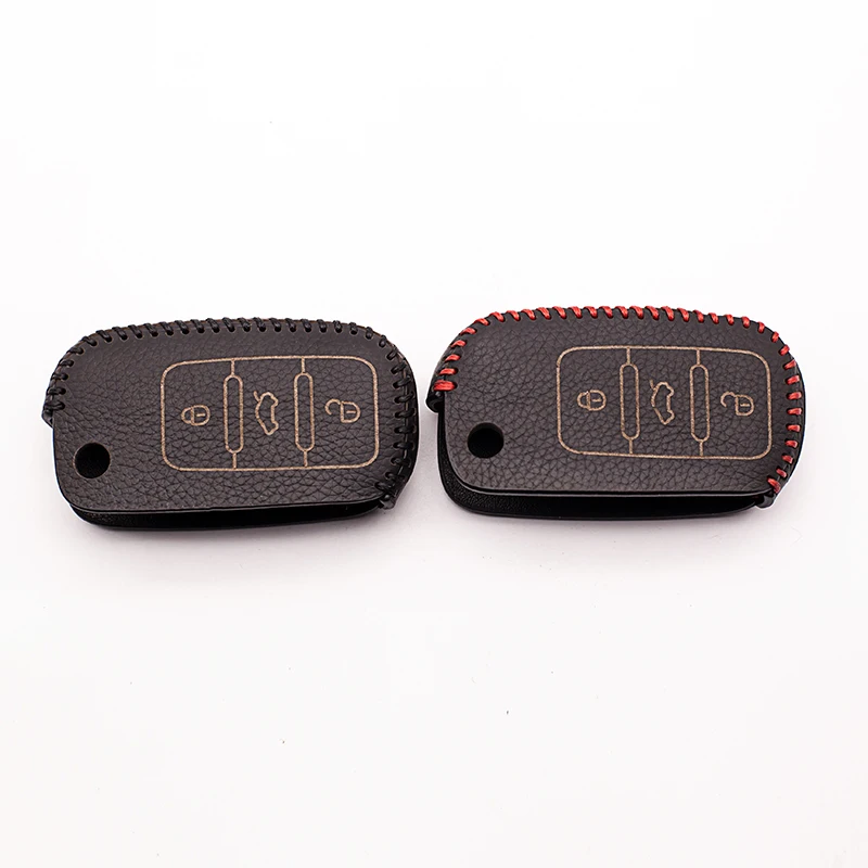 Чехол для автомобильных ключей из натуральной кожи 3 кнопки Volkswagen VW GOLF 4 5 6 Passat B5 B6