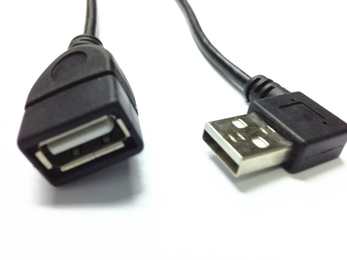 90 degree left elbow male to female extension cable USB 2.0 A | Обустройство дома