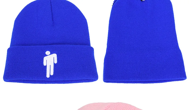 Billie Eilish вышивка Beanie Женская и мужская вязаная зимняя шапка однотонная хип-хоп мягкая шапка черепки теплая кость Unise Новая мода