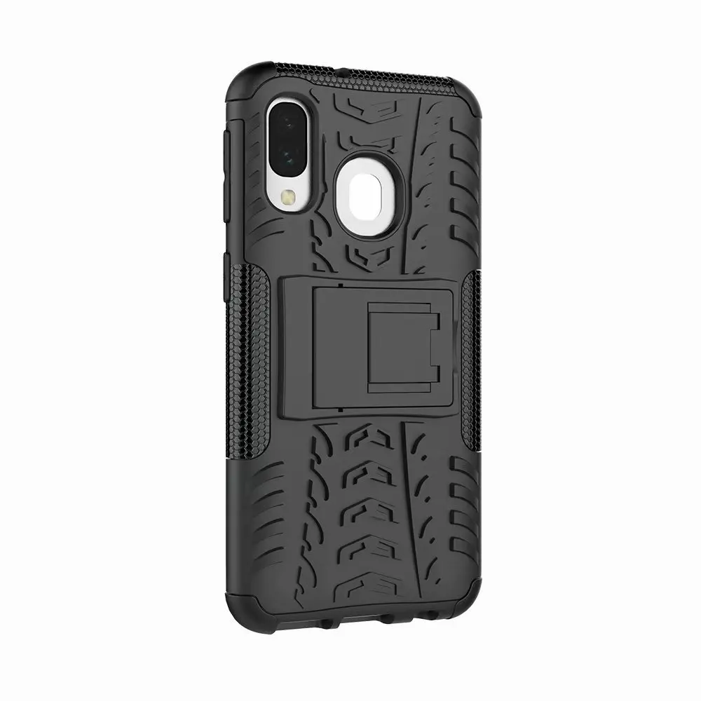 Чехол для samsung Galaxy A40, чехол для samsung A40, прочный бронированный бампер, ударопрочный жесткий ТПУ силиконовый чехол для телефона, держатель - Цвет: black armor case