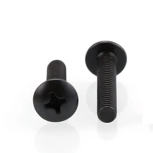 50pcs M6 phillips screws truss mushroom large umbrella round head full tooth bolts carbon steel black 8mm-40mm long | Обустройство