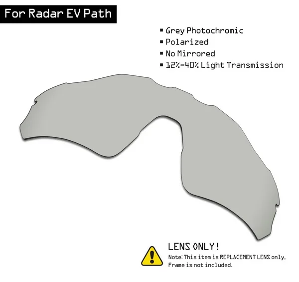 Grey Photochromic SmartVLT поляризованные солнцезащитные очки замена линз для солнцезащитных очков Окли Радар EV Path-серый фотохромный - Цвет линз: Grey Photochromic