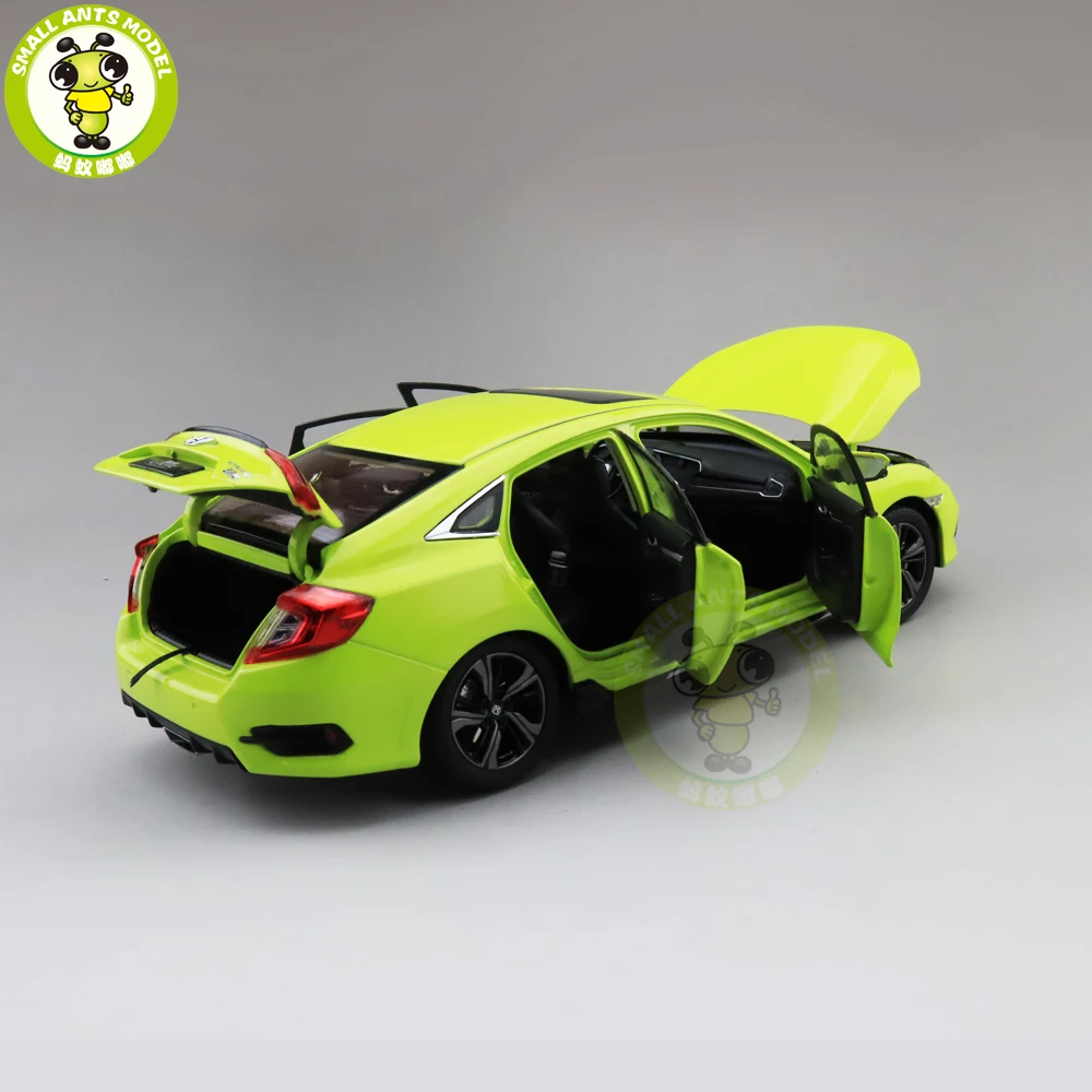 1/18 CIVIC 10th поколение литая под давлением Металлическая Модель автомобиля игрушки для детей мальчик девочка подарок коллекция хобби Зеленый