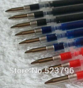 bullet penpoint 20 шт./лот, гелевая ручка с нейтральными чернилами, заправка, нейтральная ручка, хорошее качество, заправка, черный, синий, красный, 0,5 мм, 0,38 мм, заправка пулей, для офиса и школы - Цвет: bullet penpoint