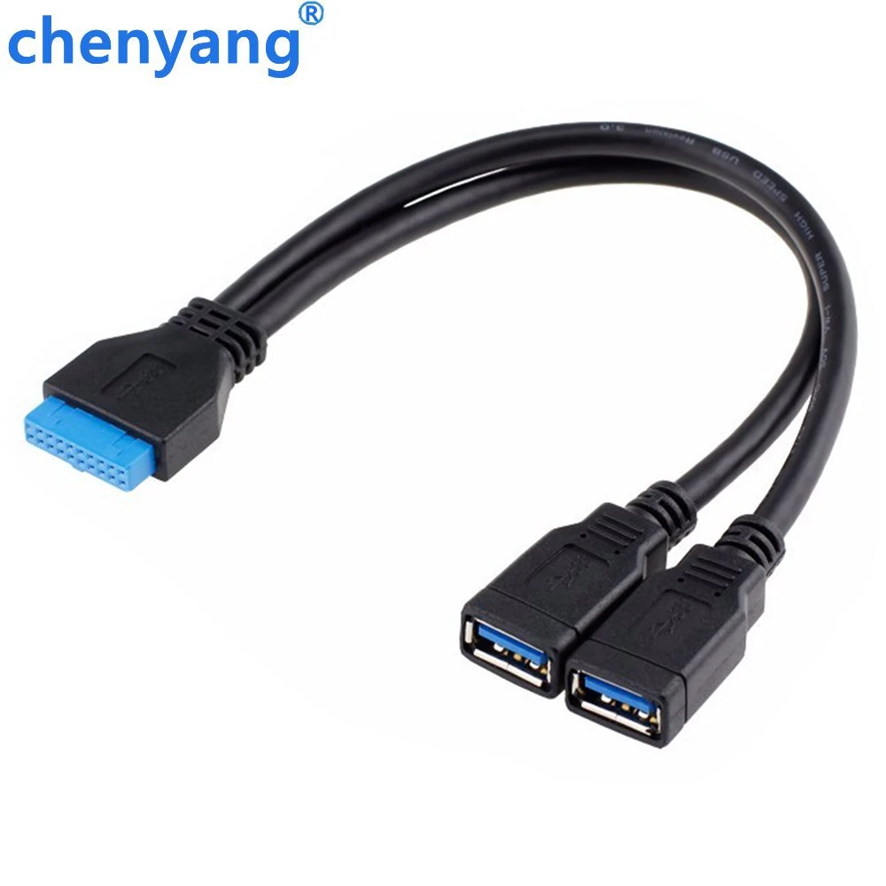 

Двойной 2-портовый USB 3,0 A Тип «Мама» на 20-контактный разъем «мама» адаптер кабель для портов USB порт «s» к компьютеру материнская плата Q