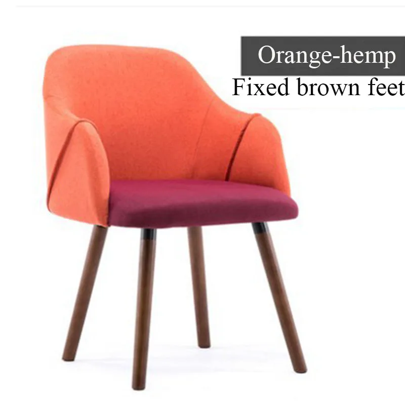 Fixed brown Orange Стул для ресторана, столовой, семейного кабинета, спальни, кофейного кресла, Скандинавская мебель, офисная мягкая сумка для компьютера, Chai - Цвет: Fixed brown Orange