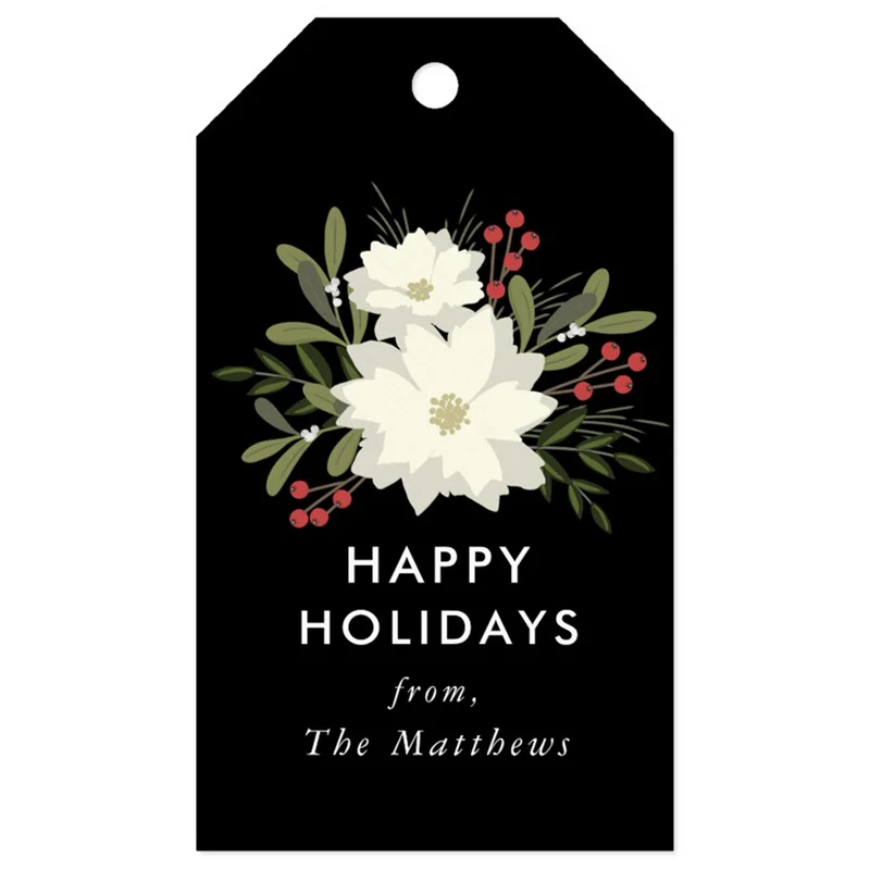 

Personalized Joyful Poinsettia Christmas Gift Tag Thank You Tags Favor Tags