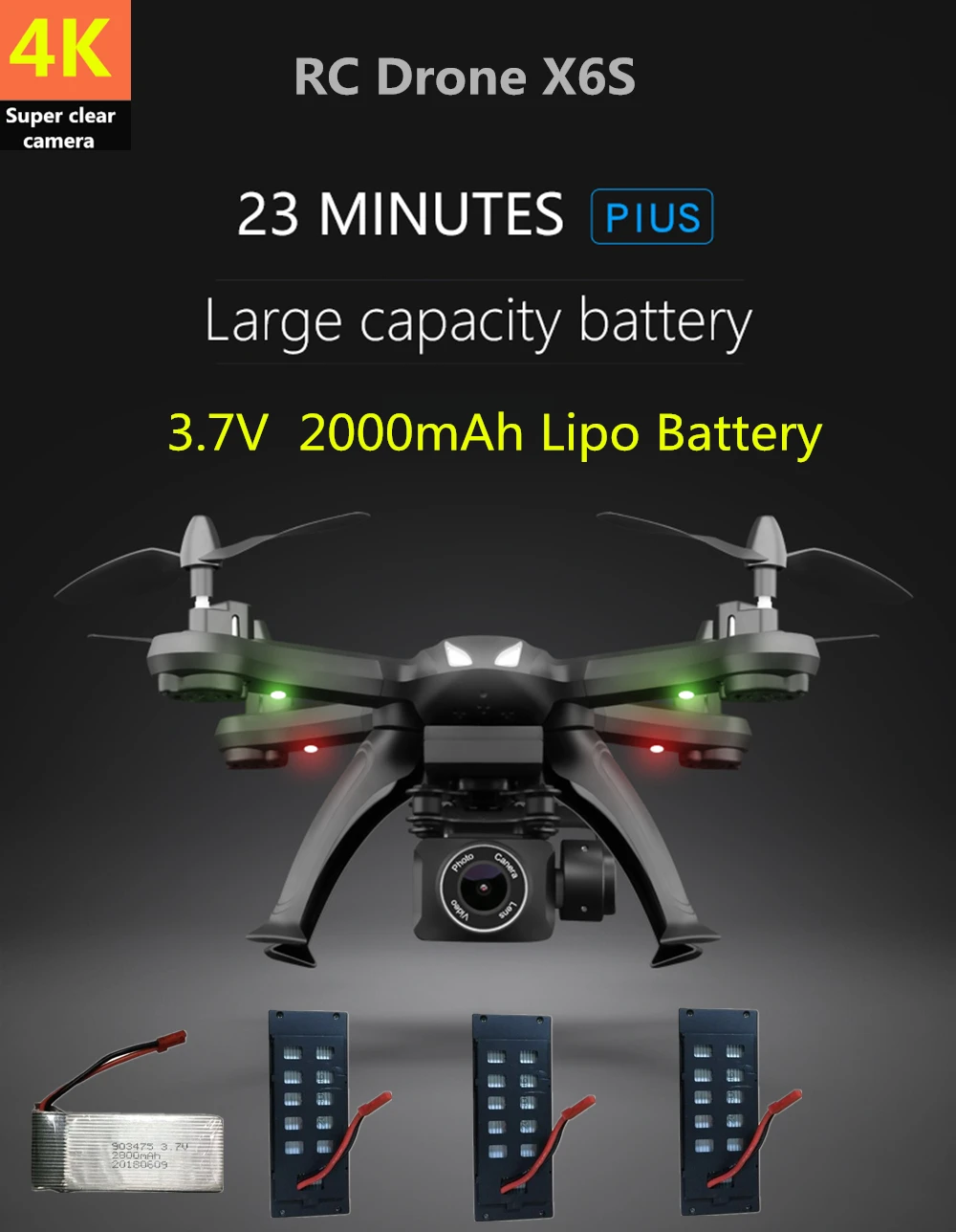 Квадрокоптер оригинальный аккумулятор 3 7 V 2000mAh Lipo батарея запасные части для RC