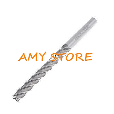 

HSS Helical Groove 4 Flute 8mm Dia Tip 120mm Length Cutting End Mill 8x8x60x120mm