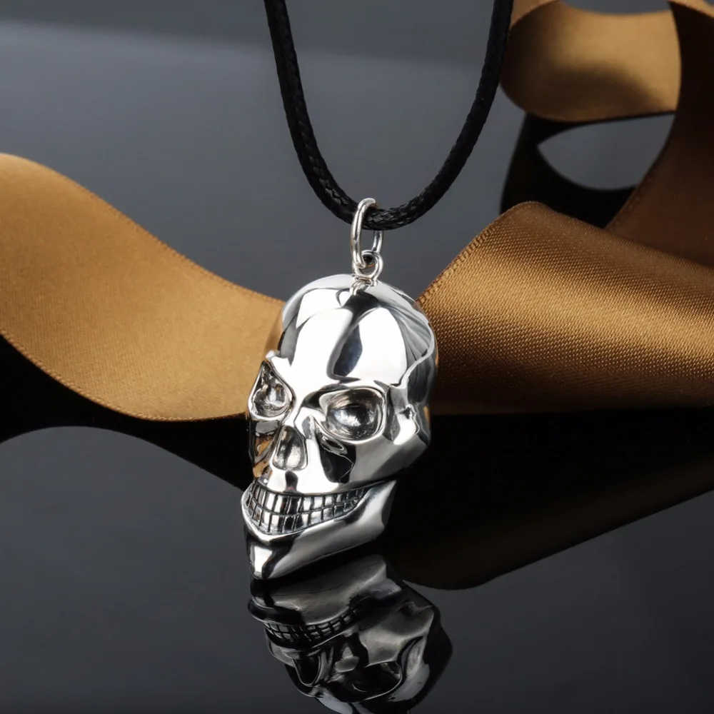 Strollgirl 925 Sterling Silver Skull V for Vendetta Pendants & Necklaces For Women Punk Chain Necklace Fashion Jewelry Gifts|skull fashion|sterling