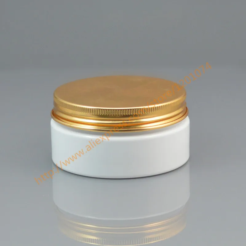 Белая банка для питомца 80 г с золотой/черной/бронзовой алюминиевой крышкой