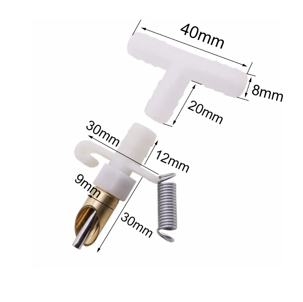 100 sets Rabbit Nipple Drinkers Pet Cage Drinker Spring Tee Fixed Installation Domestic Poultry Feeding Breeding Incubator Shop