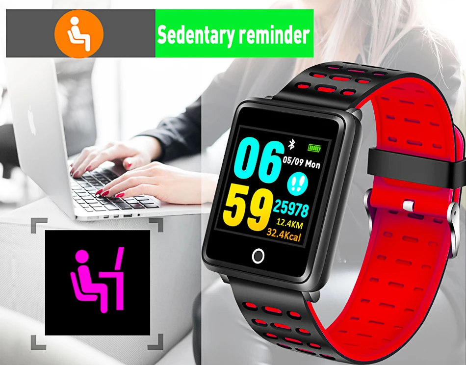 LIGE модные часы Smart Watch светодиодный Цвет Экран мужские Фитнес трекер сердечный ритм измерять кровяное Давление кислорода Smartwatch спортивный браслет