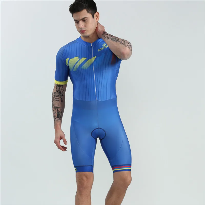 skinsuit 01 boestalk высокое качество велокостюм uniforme ciclismo триатлонный костюм летний короткий рукав синий велосипедный костюм maillot team - Цвет: skinsuit 01