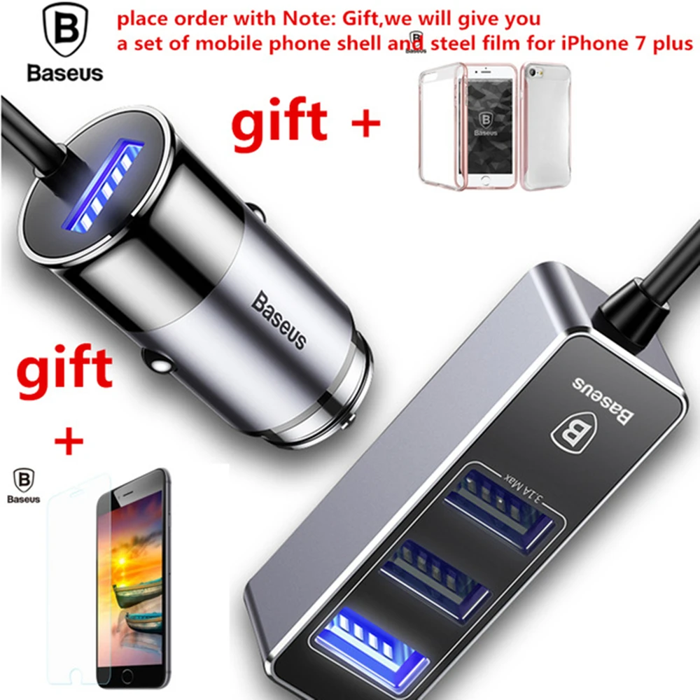 Baseus 4 USB Multiple Expander Car Charger 5.5A Ports Fast Car-Charger Adapter For iPhone Samsung Xiaomi Mobile Phone | Мобильные