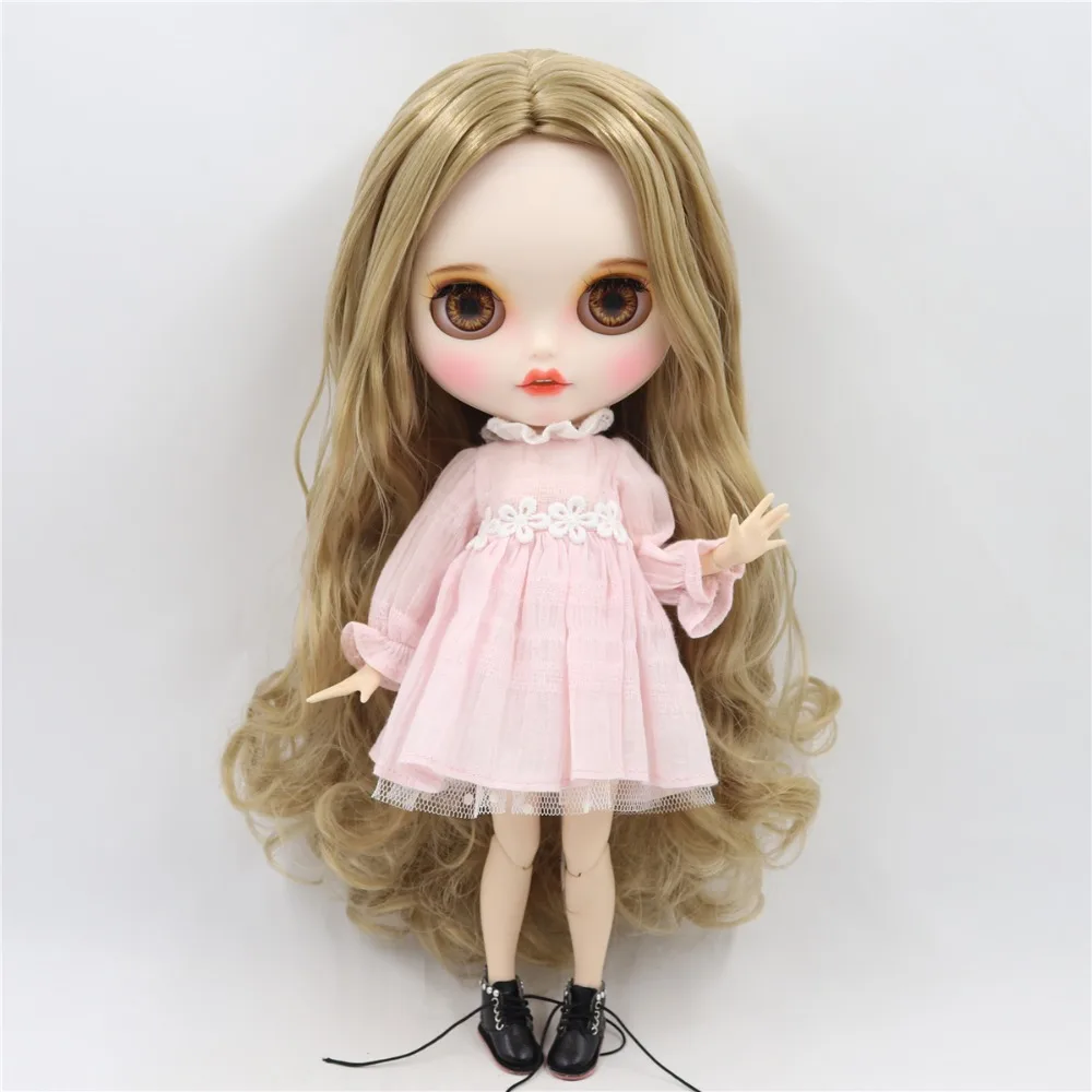 Кукла ICY DBS Blyth 1/6 bjd белая кожа тела золотистые светлые волосы без челки новое