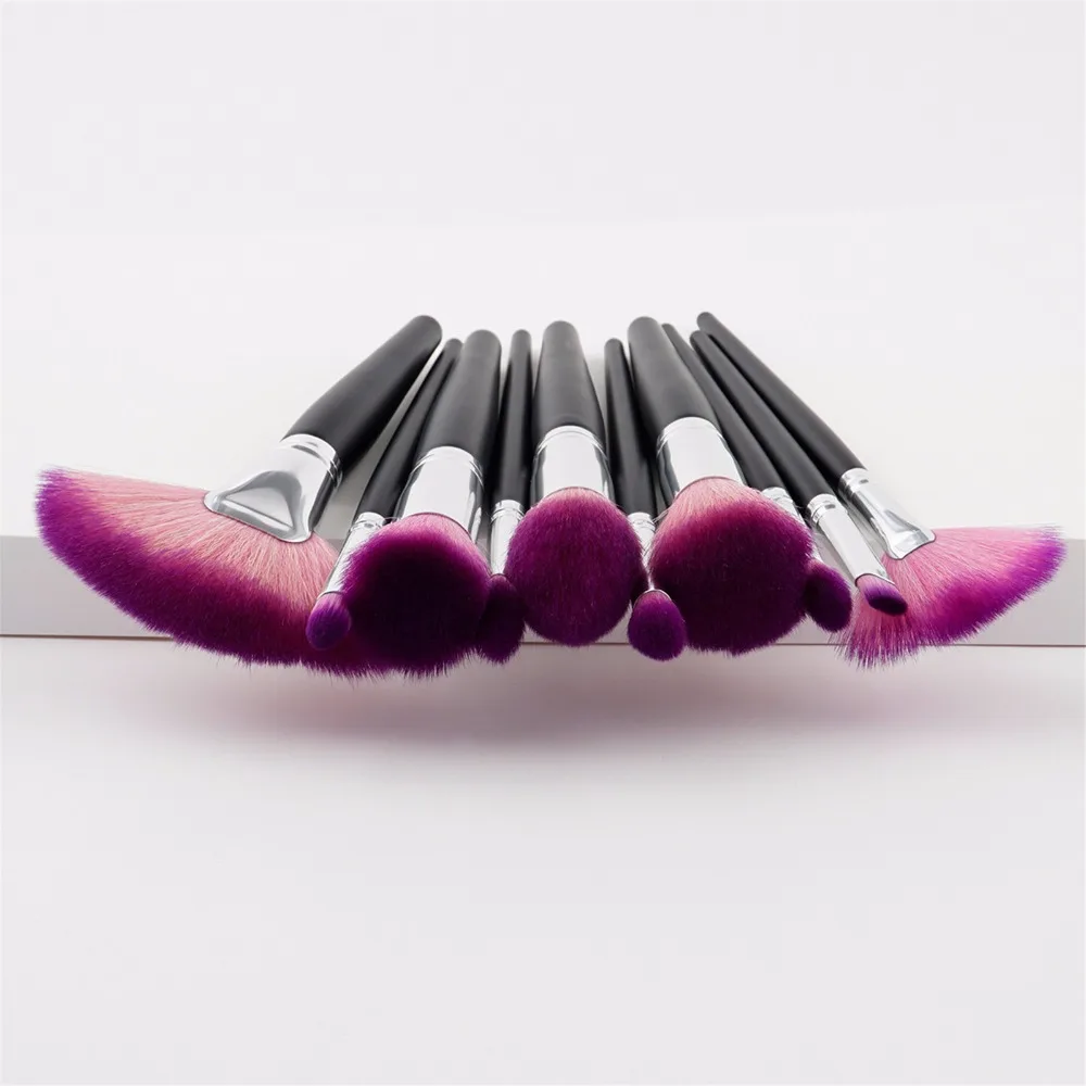 Новые 10 шт. черный набор кистей для макияжа пудра Eye Shadow Blush blending Косметика Красота