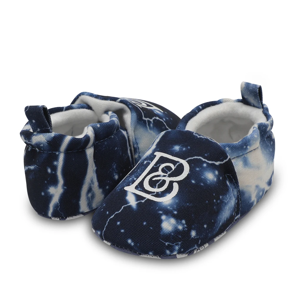 Новорожденные мальчики Детские повседневные туфли из хлопка и кожи для первых шагов 0-18 месяцев.