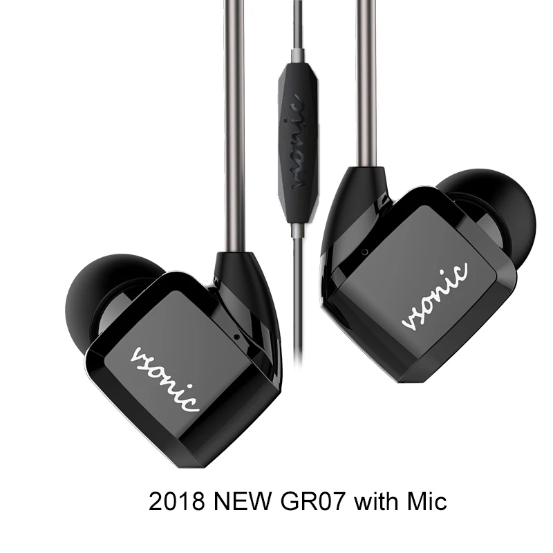Внутриканальные наушники VSONIC Hi Fi новые GR07 i с микрофоном проводные IEM 2018|hifi