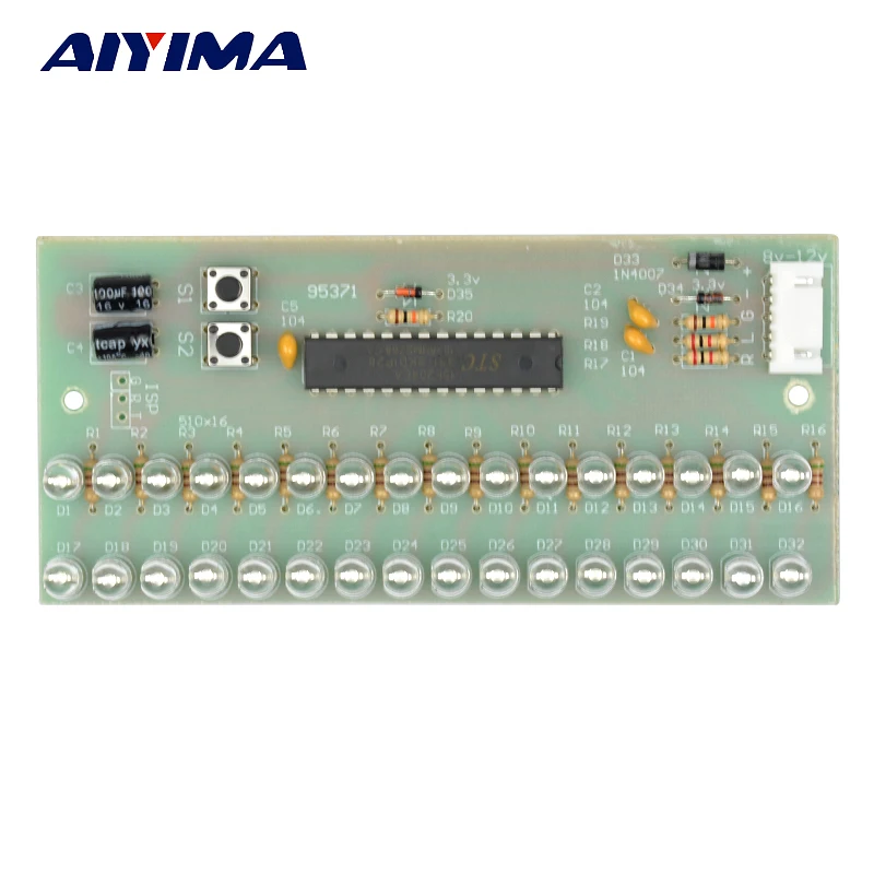Aiyima MCU регулируемый дисплей светодио дный LED VU Meter индикатор уровня усилители