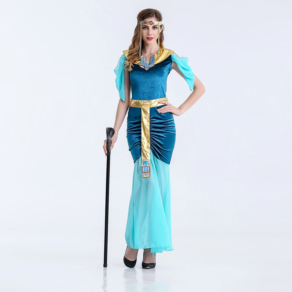 

Ladies Halloween Party Egyptian Cleopatra Costumes Women Fantasia Egypt Queen Costume Cosplay Carnival Fancy Dress Up Outfit