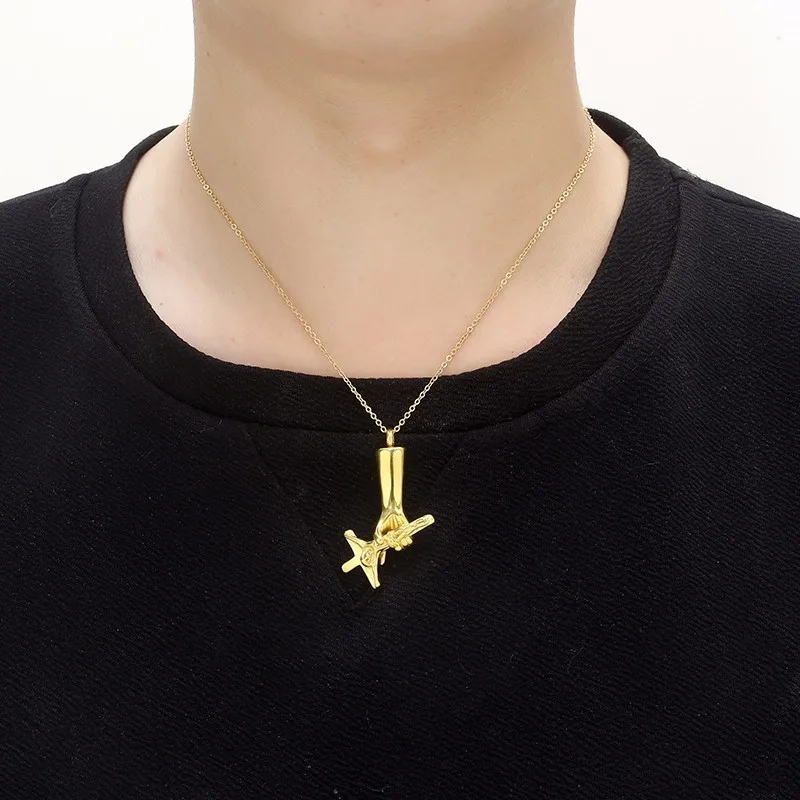 RIR Stainless Steel Hand Hold Cross Jesus Cremation Necklaces Jewelry Religious Christ Men's Ash Pendant Necklace | Украшения и