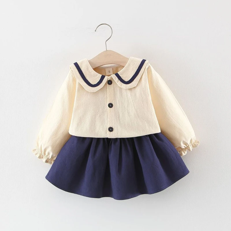 Осенне зимняя детская юбка костюм из двух предметов комплект с платьем для