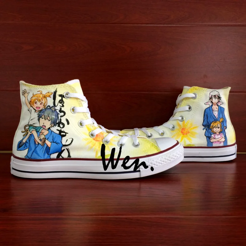 

Wen Anime Shoes Design Custom Hand Painted Sneakers Barakamon Men Women's High Top Canvas Sneakers for Gifts