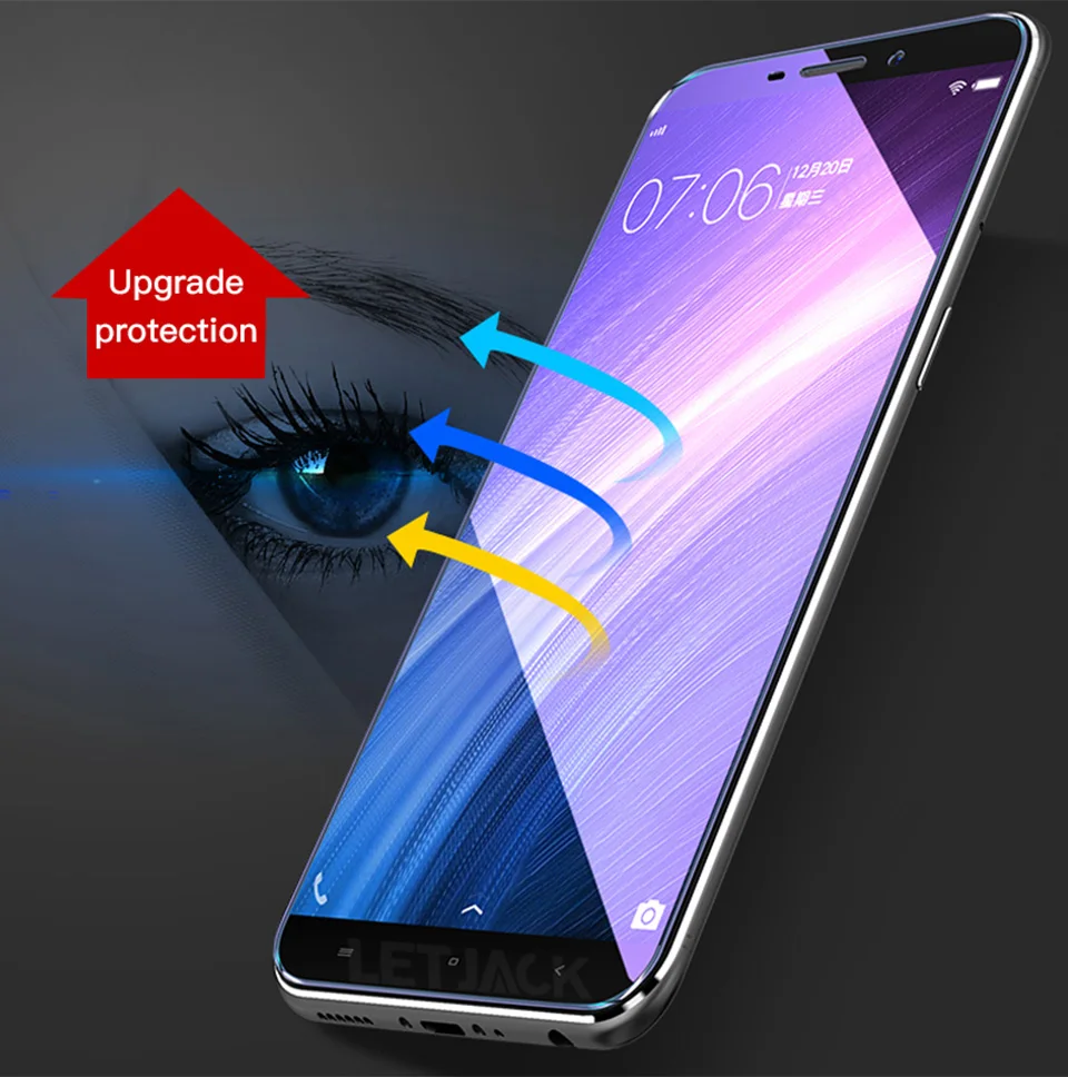 Закаленное стекло с защитой от синего излучения для Xiaomi 8 SE, 6X, противоударный протектор экрана для Redmi 6, 6A, 5, S2, Note 5, защитная пленка
