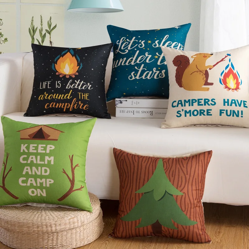 1 шт. мультяшный стиль Декор хлопок лен подушка многоцветная с буквенным принтом