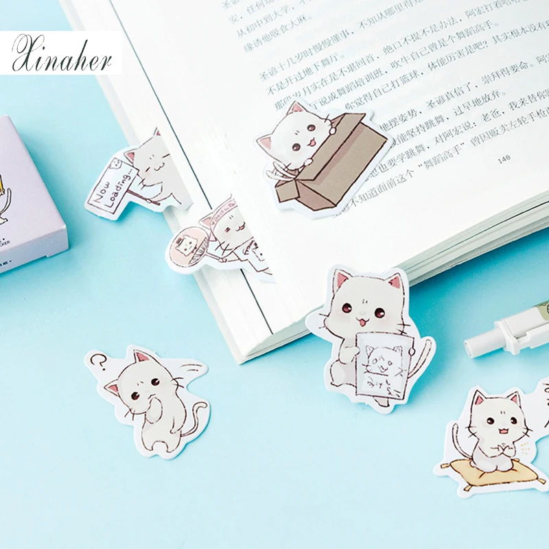 45pcs/lot white cat mini paper sticker decoration stickers DIY for craft ablum diary scrapbooking planner kawaii label | Дом и сад