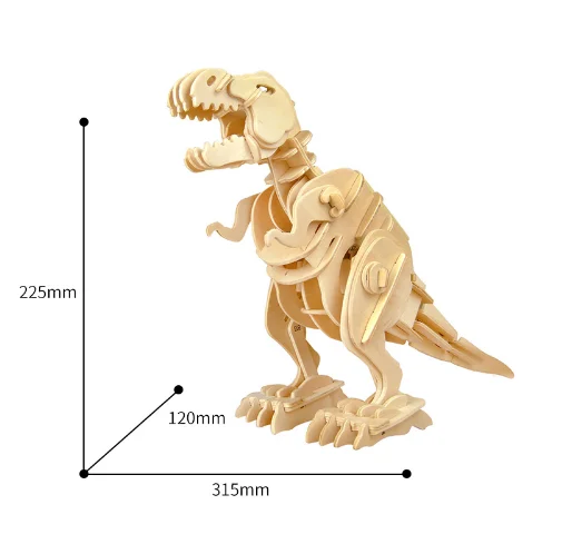 DIY 3D деревянные головоломки Электронные игрушки ходьба T-Rex дети Рождественские