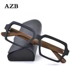 AZB модная деревянная оправа большие очки для мужчин и женщин, оправа для очков по рецепту, очки с прозрачными линзами