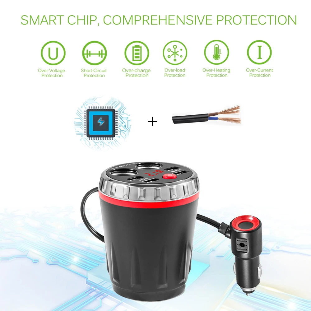 Автомобильное зарядное устройство Onever 5 В 3 1 А 4 USB Разветвитель