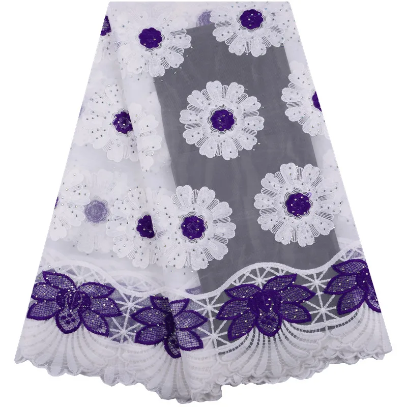 Pure White French Net Lace Fabric High Quality 2019 New Arrivals African Milk Silk With Stones For Wedding S1426 | Дом и сад